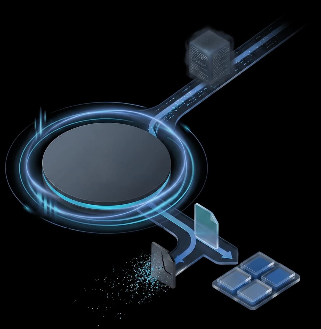 The ZeroWrite engine intercepting an unknown executable: malicious code dissolves before reaching Windows memory, while trusted code is allowed to run